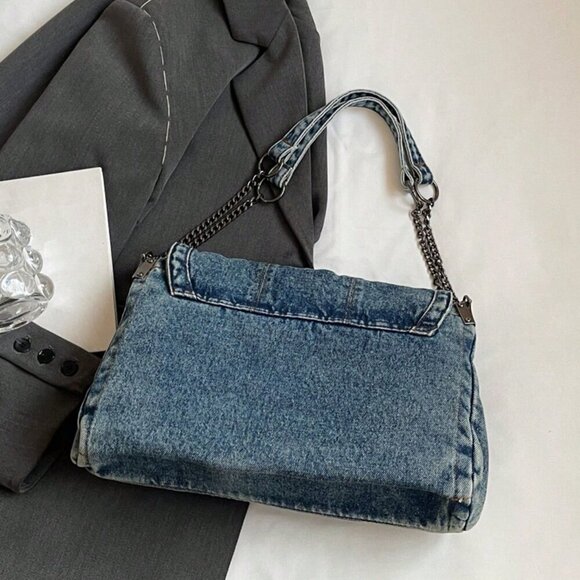 Blue Casual Women's Shoulder Minimalist Crossbody Large - Picture 5 of 10